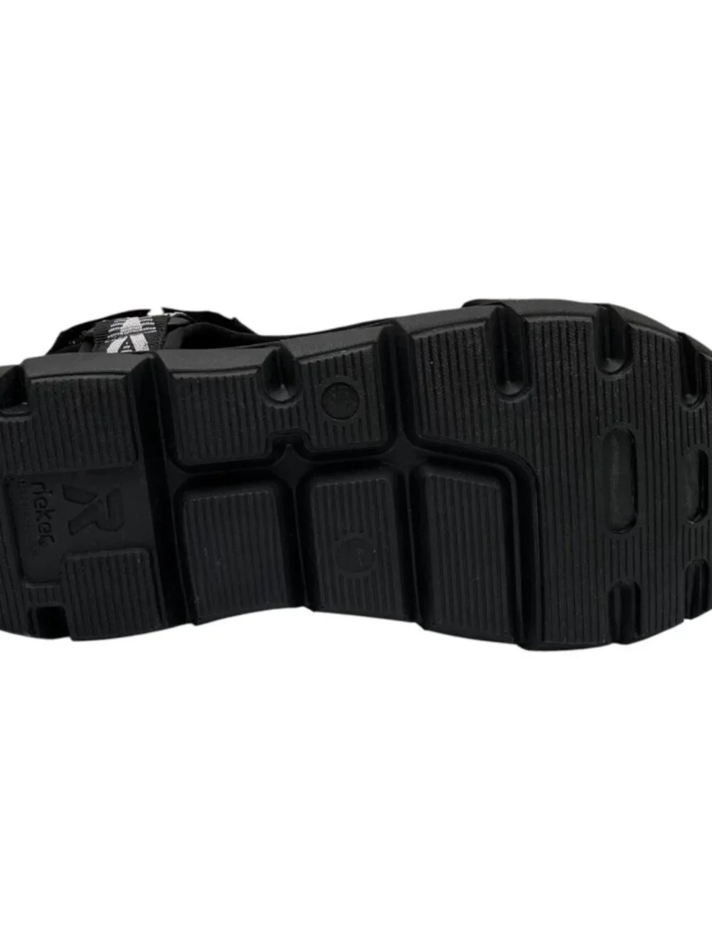 Rieker Men's Cesar 02 Sport Adjustable Walking Sandal Size 11.5/EU 45 Black/Grey